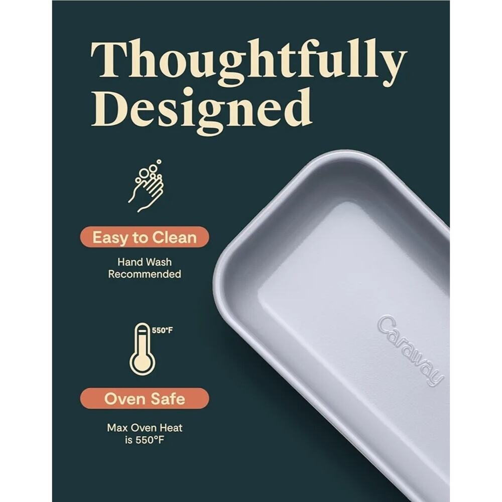 Caraway 9x5 1lb Loaf Pan Non Stick PTFE & PFOA Free, Nontoxic, Marigold/Yellow - Picture 3 of 5